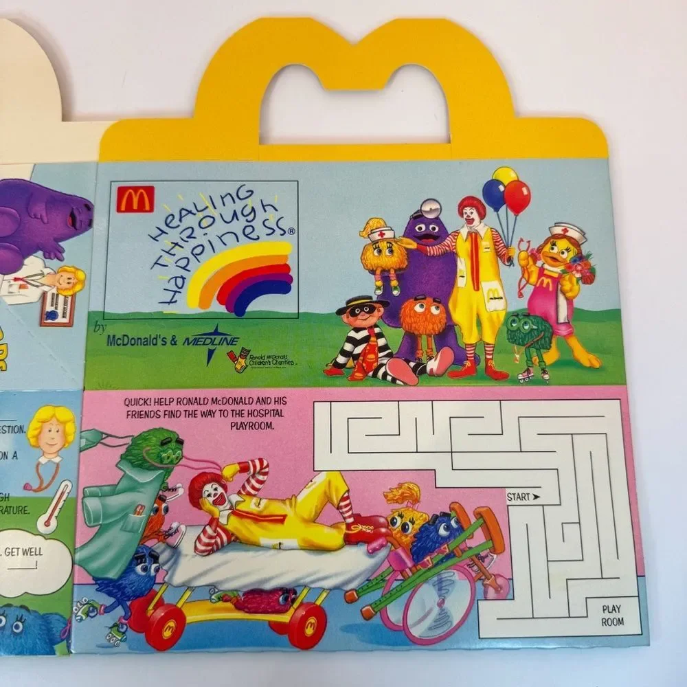 90s Vintage McDonalds & Medline Healing Through Happiness Happy Meal Box | 1995